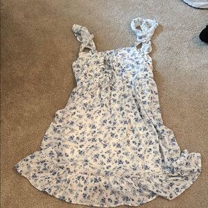 Floral Blue and White Dress